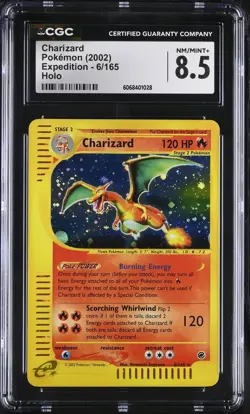 CGC 8.5 Charizard 2002 Expedition 6/165 Holo Pokemon Card - Image 1