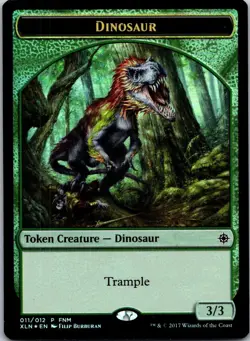 Magic the Gathering Foil Dinosaur / Treasure Token FNM Promo MTG Free Shipping! - Image 1