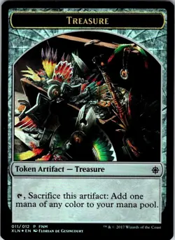 Magic the Gathering Foil Dinosaur / Treasure Token FNM Promo MTG Free Shipping! - Image 2