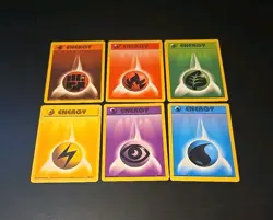 LP/MP Pokemon Base Set Complete Energy Card Lightning Fire Water Psychic 101/102 - Image 1