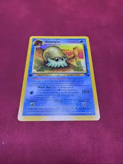 Pokemon TCG Omanyte 52/62 1st Edition Fossil Common WOTC - Image 1
