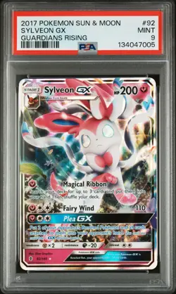 Pokemon Sun & Moon Guardians Rising 92a Alt Art Yellow A Sylveon GX PSA 9 MINT - Image 1