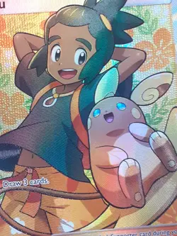 Pokemon Hau Full Art Trainer Card 144/145 SM Ultra Rare Holo 2017 in Sleeve - Image 4