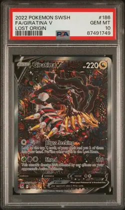 2022 POKEMON SWORD & SHIELD LOST ORIGIN #186 FULL ART/GIRATINA V PSA 10 - Image 1