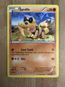 Sandile - 63/114 - Common Cracked Ice Holo VLP, English Pokemon Black and White - Image 1