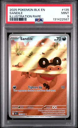 2025 Pokemon SV: BLK EN-Black Bolt #135/086 SANDILE PSA 9 - 131422587 - Image 1