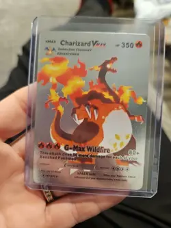 Charizard Vmax Premium Silver Foil Fan Art Vinyl Collector Pokemon 143/293 - Image 1