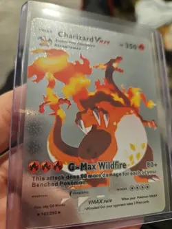 Charizard Vmax Premium Silver Foil Fan Art Vinyl Collector Pokemon 143/293 - Image 2