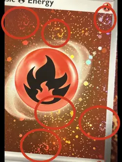 Pokemon 151 Holo Fire Energy 6 Swirls Galaxy Cosmo Foil 6 Clear Swirls Rare - Image 1