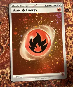Pokemon 151 Holo Fire Energy 6 Swirls Galaxy Cosmo Foil 6 Clear Swirls Rare - Image 2
