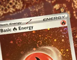 Pokemon 151 Holo Fire Energy 6 Swirls Galaxy Cosmo Foil 6 Clear Swirls Rare - Image 4