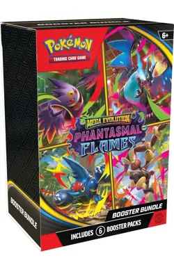 Pokemon TCG: Mega Evolutions Phantasmal Flames Booster Bundle (6 Packs) - SEALED - Image 1