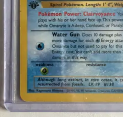 Pokemon TCG 1st Edition Fossil Set Omanyte 52/62 LP - Image 4