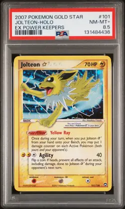2007 POKEMON EX POWER KEEPERS GOLD STAR #101 JOLTEON-HOLO PSA 8.5 - Image 1