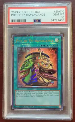 2023 YuGiOh The Pot Collection Pot Of Extravagance Ultra Rare #EN010 PSA 10 - Image 1