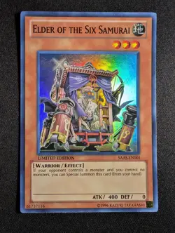 Yugioh - Elder of the Six Samurai SAAS-EN001 Limited Edition Super Rare NM - Image 1