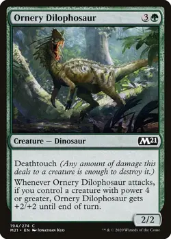 MTG Ornery Dilophosaur Core Set 2021 194/274 Regular Common X4 - Image 1