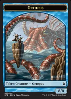 Octopus Token Light Play, English Magic the Gathering MTG Battle for Zendikar - Image 1