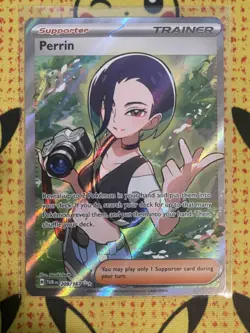 Perrin Pokemon TCG Trainer Holo Ultra Rare Twilight Masquerade 209/167 Full Art - Image 1