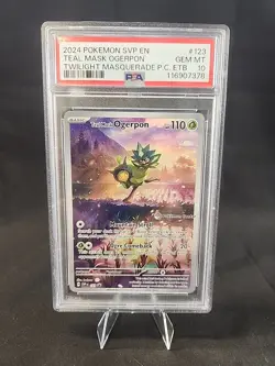 2024 POKEMON TWM POKEMON CENTER ETB PROMO SVP #123 TEAL MASK OGERPON PSA 10 - Image 1