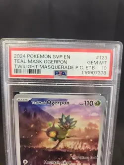 2024 POKEMON TWM POKEMON CENTER ETB PROMO SVP #123 TEAL MASK OGERPON PSA 10 - Image 2