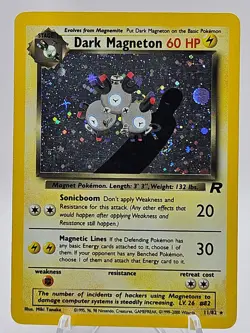 Dark Magneton 11/82 Pokemon TCG Base Set Team Rocket Holo LP/NM Vintage Card - Image 1
