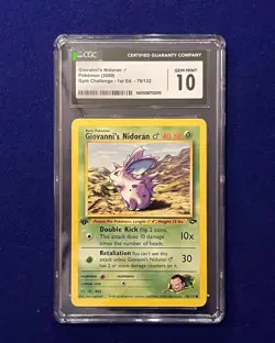 CGC 10 Giovanni's Nidoran #76 1st Edition Gym Challenge Pokemon 2000 GEM MINT - Image 1