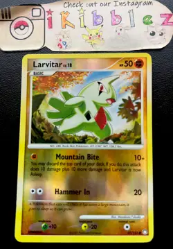 Larvitar 87/123 NM Reverse Holo Foil Pokemon Card. Free Tracked Shipping! - Image 1