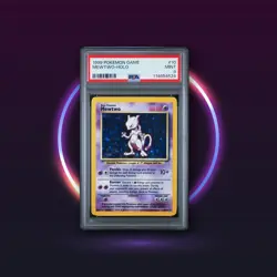 1999 Pokemon Game Base Mewtwo Holo #10 PSA 9 Graded TCG Card - Image 1