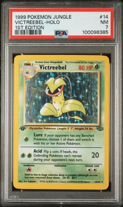 1999 POKEMON TCG JUNGLE VICTREEBEL HOLO #14 1ST EDITION PSA 7 Graded Card - Image 1