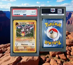1999 Pokemon Fossil Aerodactyl Holo #1 PSA 8 Graded TCG Card - Image 2