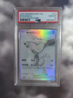 Pokemon White Flare Reshiram Ex #173 Black White Rare PSA 10 Graded Card - Image 1