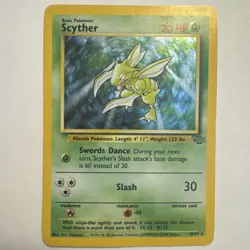 Pokemon Jungle - Scyther 10/64 MP WoTC HOLO Card Base Set / Fossil/1999/Rare - Image 2