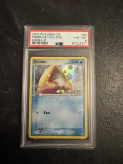 Pokemon Card - Snorunt Reverse Stamp - 64/106 - EX Emerald - 2005 - PSA 8￼ - Image 1