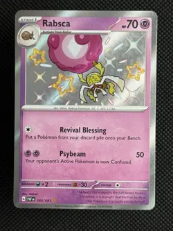 Pokemon TCG Rabsca 163/091 2024 Paldean Fates Holo Shiny Rare Card - NM - Image 1