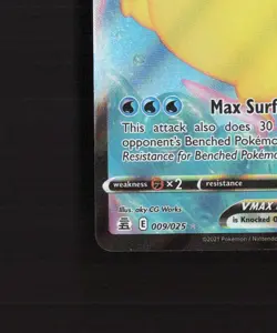 Surfing Pikachu VMAX 009/025 Celebrations Full Art Ultra Rare Pokemon Card NM - Image 5