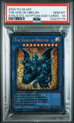 2024 YU-GI-OH! STAINLESS STEEL EGYPTIAN GOD CARDS THE GOD OF OBELISK PSA 10 - Image 1