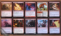 Set of 10 Different Red Target Damage / Removal Cards *NM* Magic MTG Red Decks - Image 1