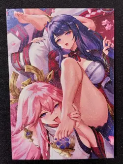 Yae Miko Raiden Goddess Story Doujin Frosted Waifu Trading Card Genshin Impact - Image 1