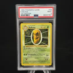 Kakuna #33 1st Edition Base Set 1999 Pokemon Game PSA 9 ?? - Image 1