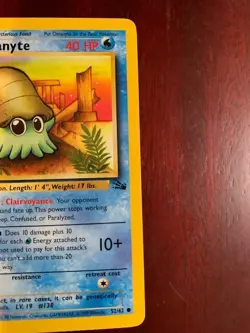Pokemon TCG Omanyte Fossil 52 Regular 1st Edition Common - Image 3