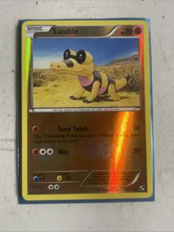 Pokemon - Black & White - 63/114 - Sandile - Reverse Holo - Lp - Image 1