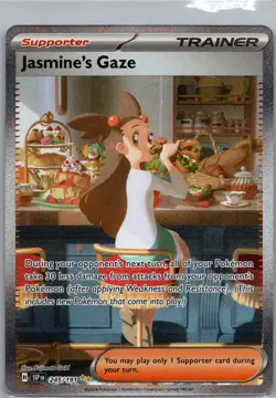 Jasmine's Gaze NM SIR 245/191 Sv08: Surging Sparks Pokemon TCG Holo - Image 1
