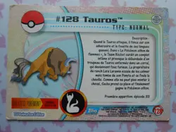 TAUROS #128 - TOPPS TV ANIMATION EDITION 1999 - CARTE POKEMON - TRES BON ETAT - Image 4