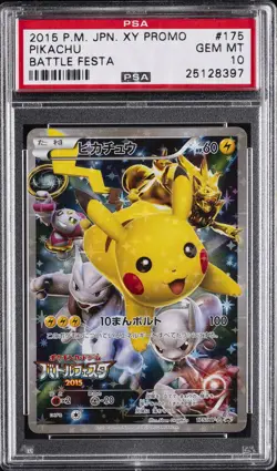 2015 POKEMON JPN XY PROMO BATTLE FESTA #175 PIKACHU PSA 10 - Image 1