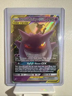 Pokemon Sun and Moon Game Gengar and Mimikyu GX 53/181 Fish Hook Holo - Image 1