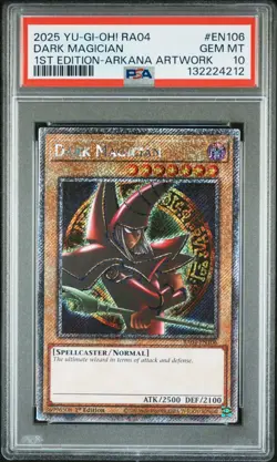 Yu-Gi-Oh! Dark Magician (Arkana) (PSA 10) RA04-EN106 Secret Rare - Image 1