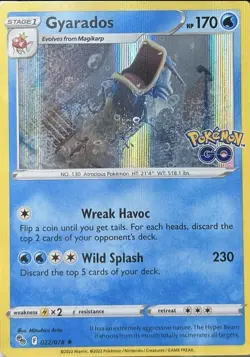 ??Gyarados 022/078 Holo Rare Pokemon GO Pokemon TCG Card NM?? - Image 1