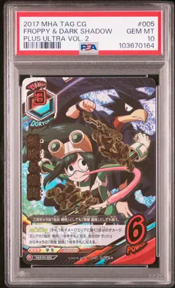 PSA10 HAX-02-005 Froppy & Dark Shadow My Hero Academia Tag Card Game - Image 1