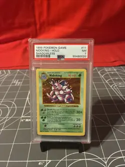 Vintage 1999 Pokemon Shadowless Nidoking Holo 11/102 Card PSA 7 - Image 1